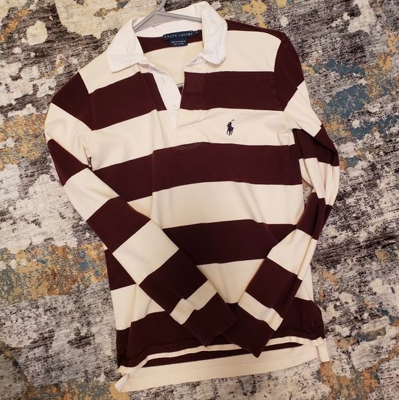 Ralph Lauren Tops - Preppy Rugby Stripe Ralph Lauren Long Sleeve Polo